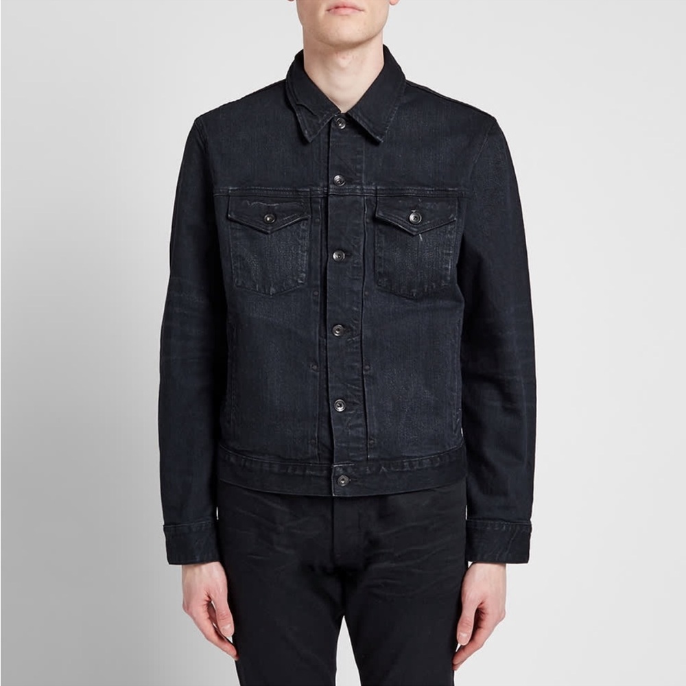 Rag & Bone Definitive Jean Jacket Washed Black Devon Size Small